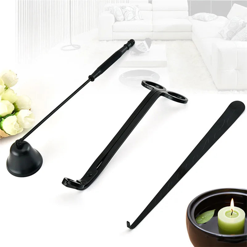 3PCS Candle Wick Trimmer Scissors Extinguisher Hooks Candle Accessories Set Home Care Candle Tool Stainless Steel Portable
