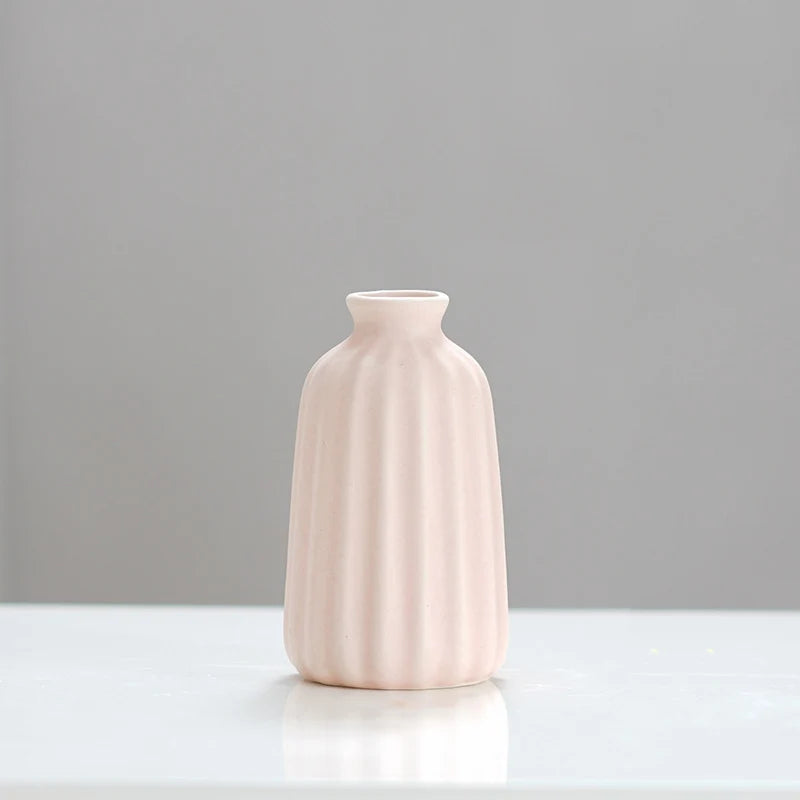 Simple ceramic mini vase incense bottle, hotel home decoration perfume diffuser, living room office dry flower hydroponics