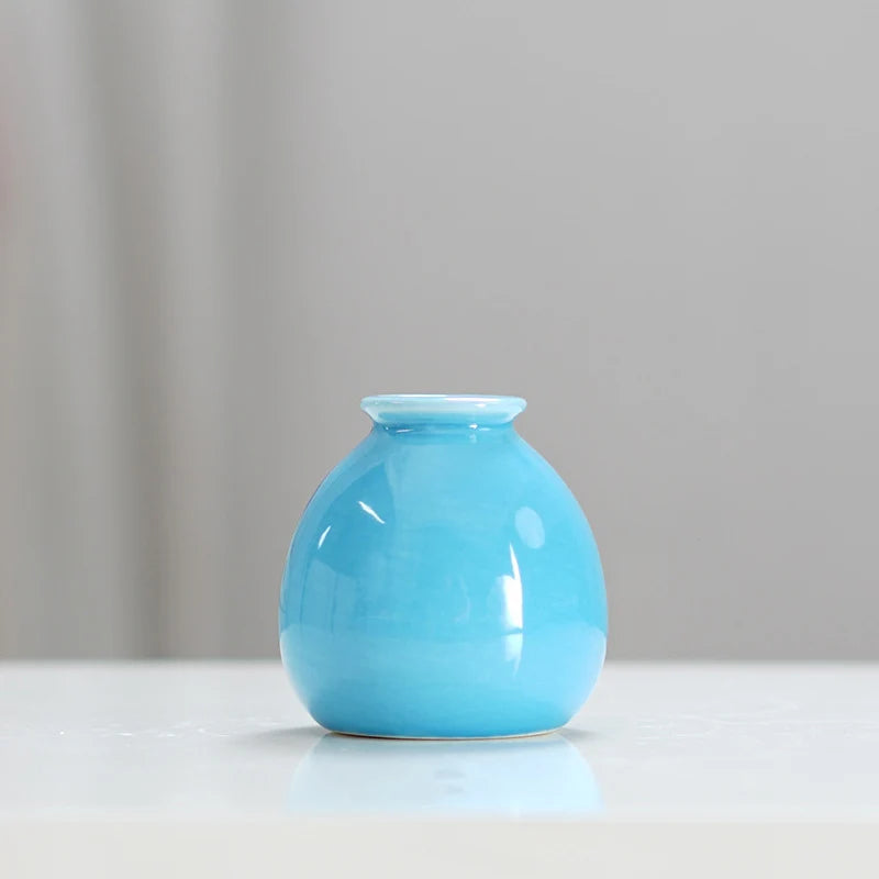 Simple ceramic mini vase incense bottle, hotel home decoration perfume diffuser, living room office dry flower hydroponics