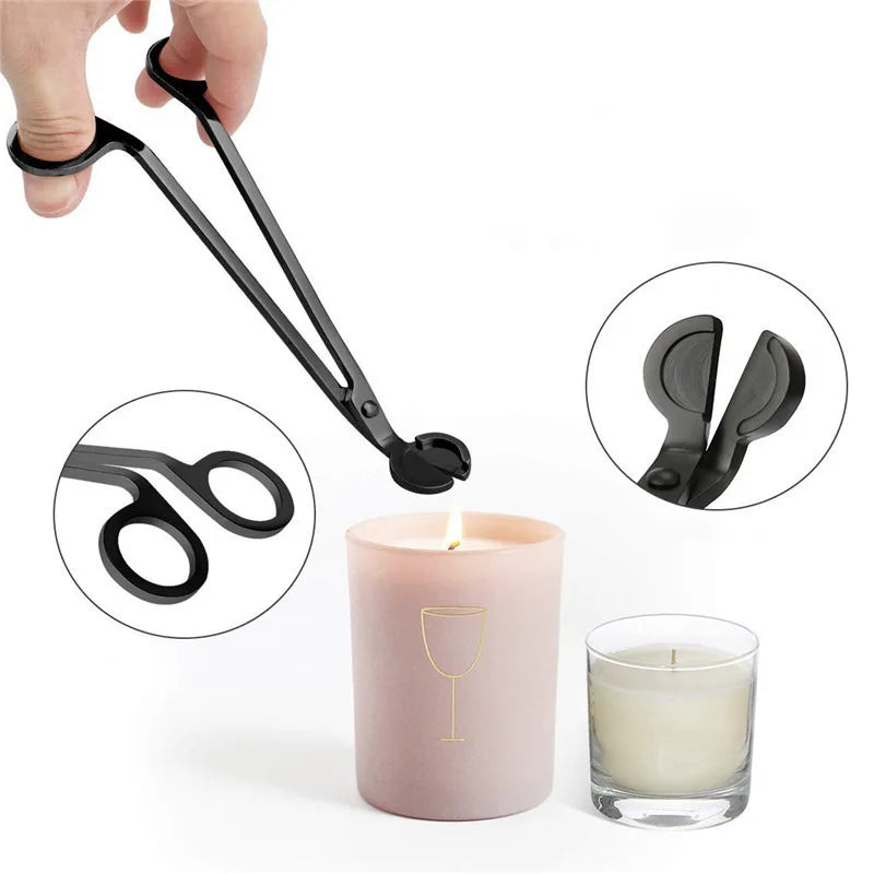 3PCS Candle Wick Trimmer Scissors Extinguisher Hooks Candle Accessories Set Home Care Candle Tool Stainless Steel Portable