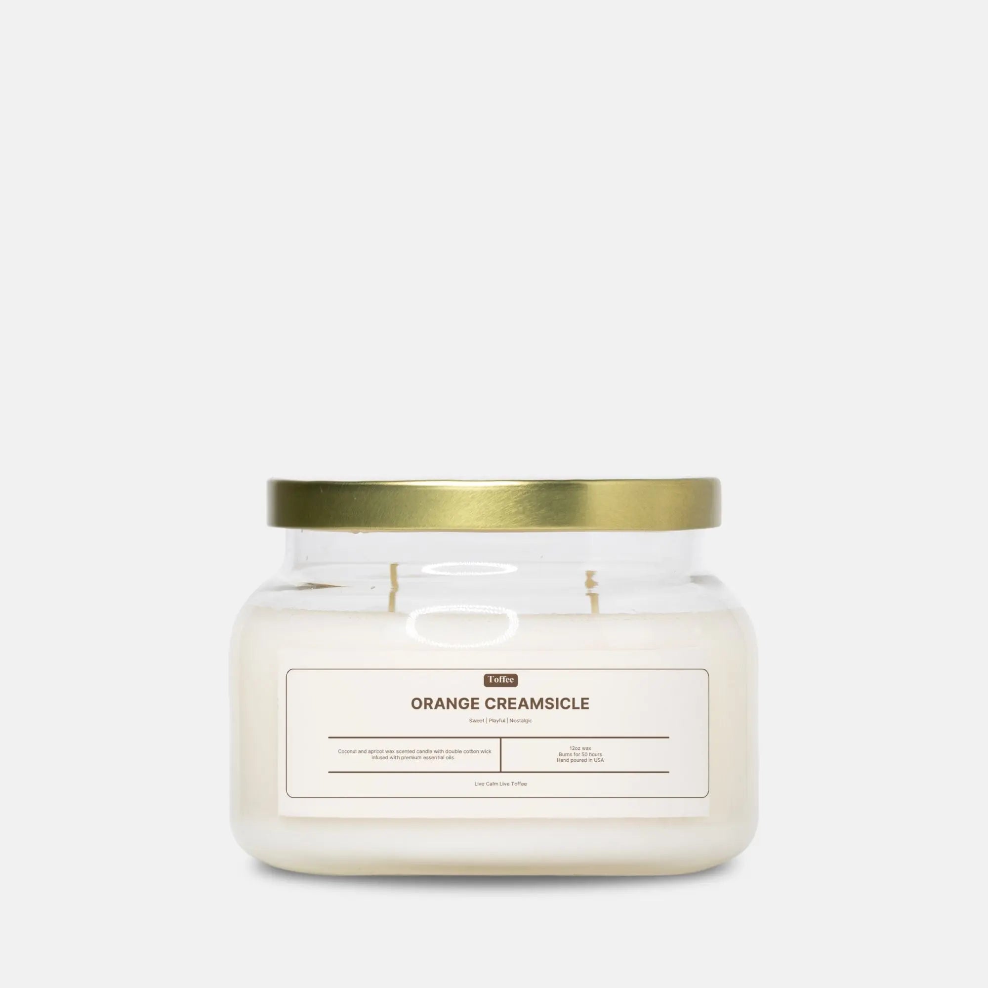 Orange Creamsicle Candle Apothecary Jar (Double Wick) - Toffee