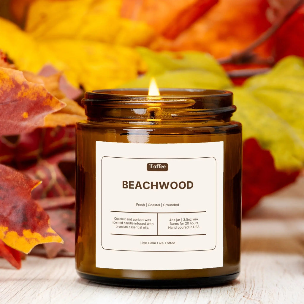 Beachwood Amber Jar Candle 4oz Toffee
