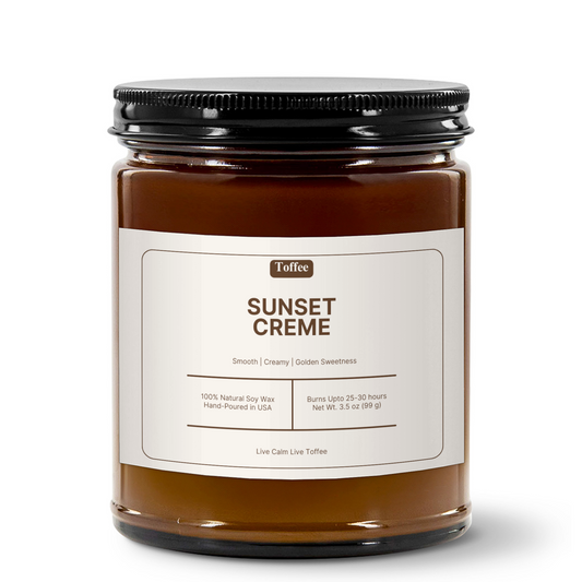 Sunset Creme Candle | 4oz Amber Jar Candle