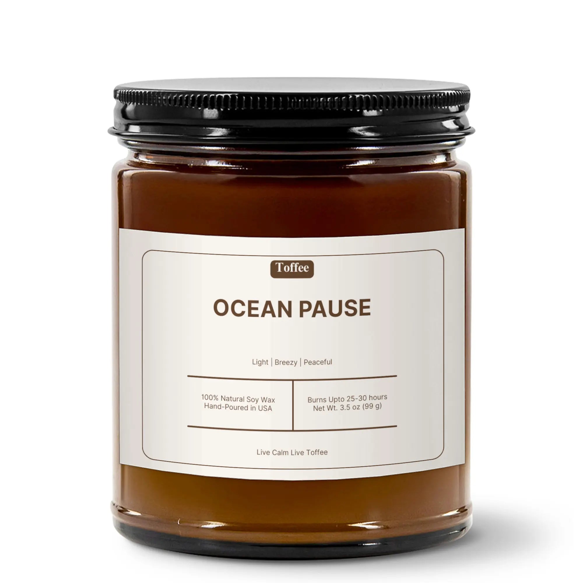 Ocean Pause Candle | 4oz Amber Jar Candle Toffee