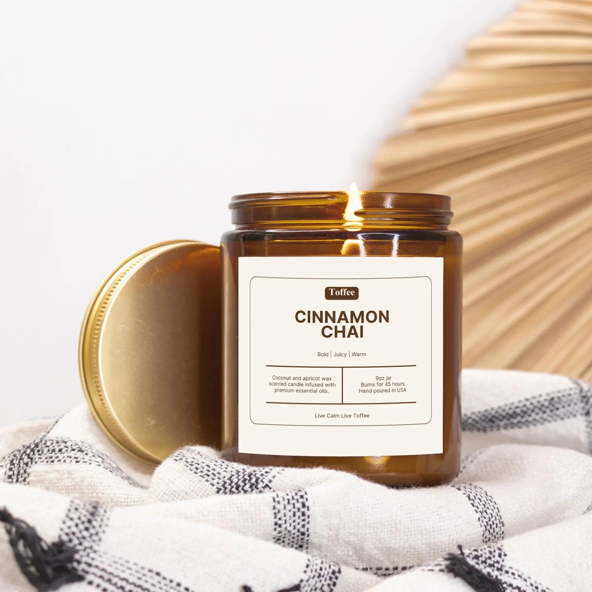 Cinnamon Chia Candle Amber Jar 9oz Toffee