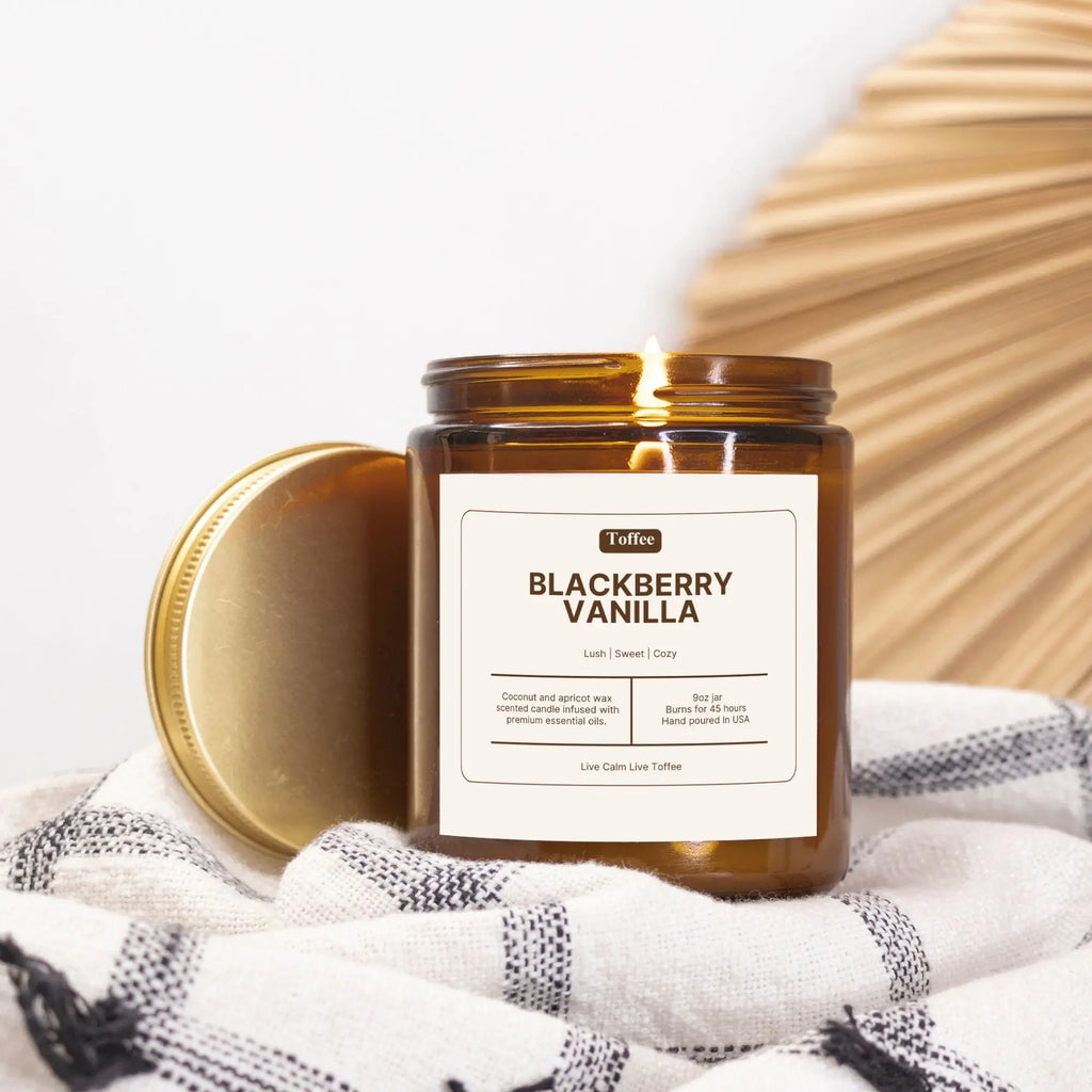 Blackberry Vanilla Candle Amber Jar 9oz Toffee