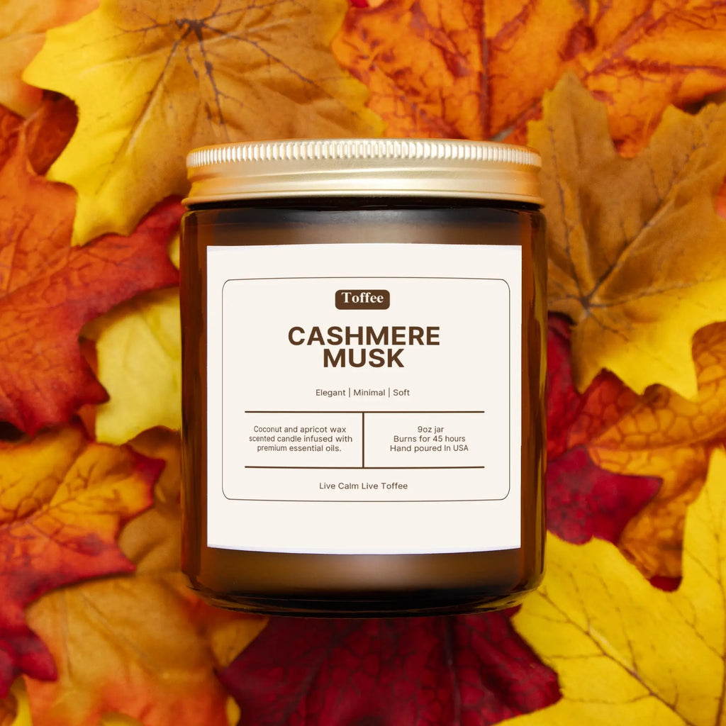 Cashmere Musk Candle Amber Jar 9oz Toffee