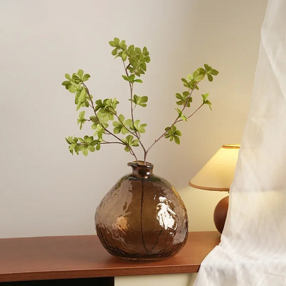 Transparent Brown Glass Vase Hydroponics Plant Pot Table Decoration Flowers Arrangement Floral Vases Room Aesthetic Decor