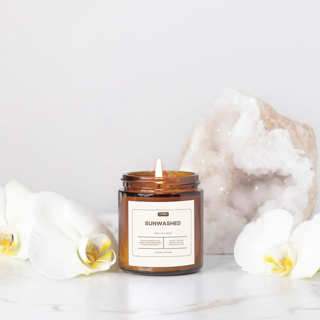 Sunwashed Amber Jar Candle 4oz Toffee