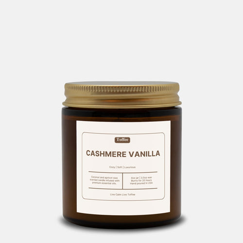 Cashmere Vanilla Candle candle in a styled home setting