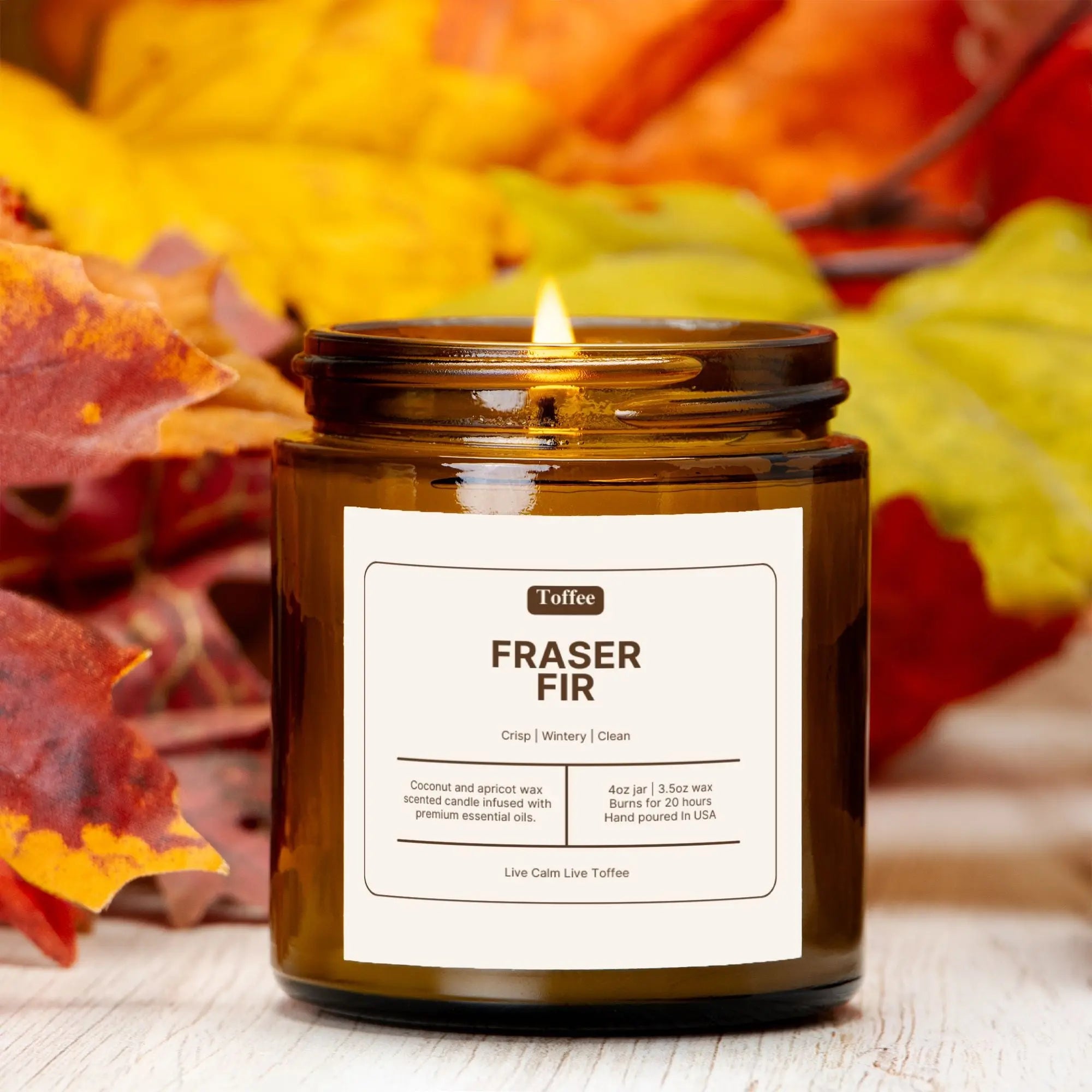 Fraser Fir Amber Jar Candle 4oz Toffee