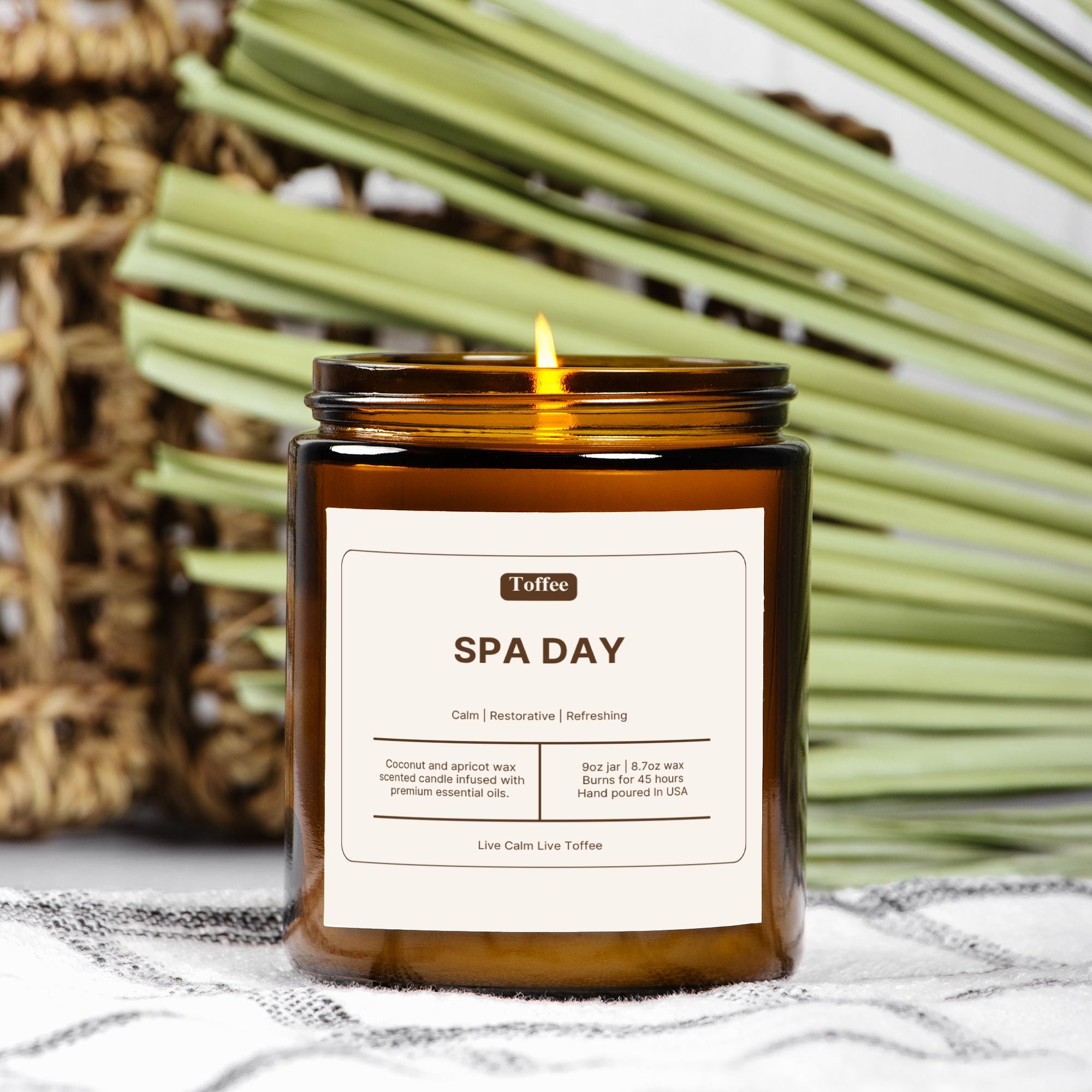 Spa Day Candle Amber Jar 9oz
