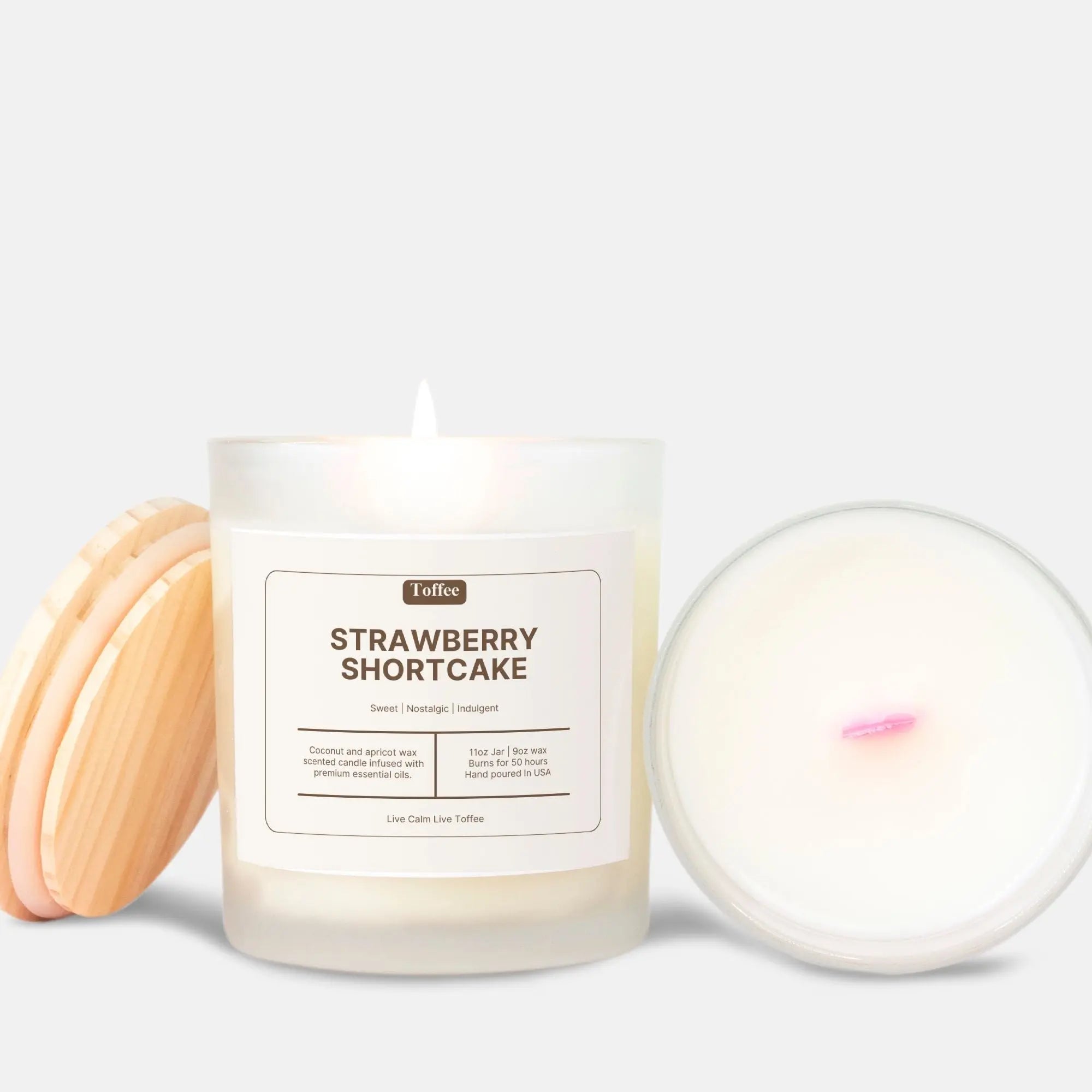Strawberry Shortcake Pink Wick Candle Toffee