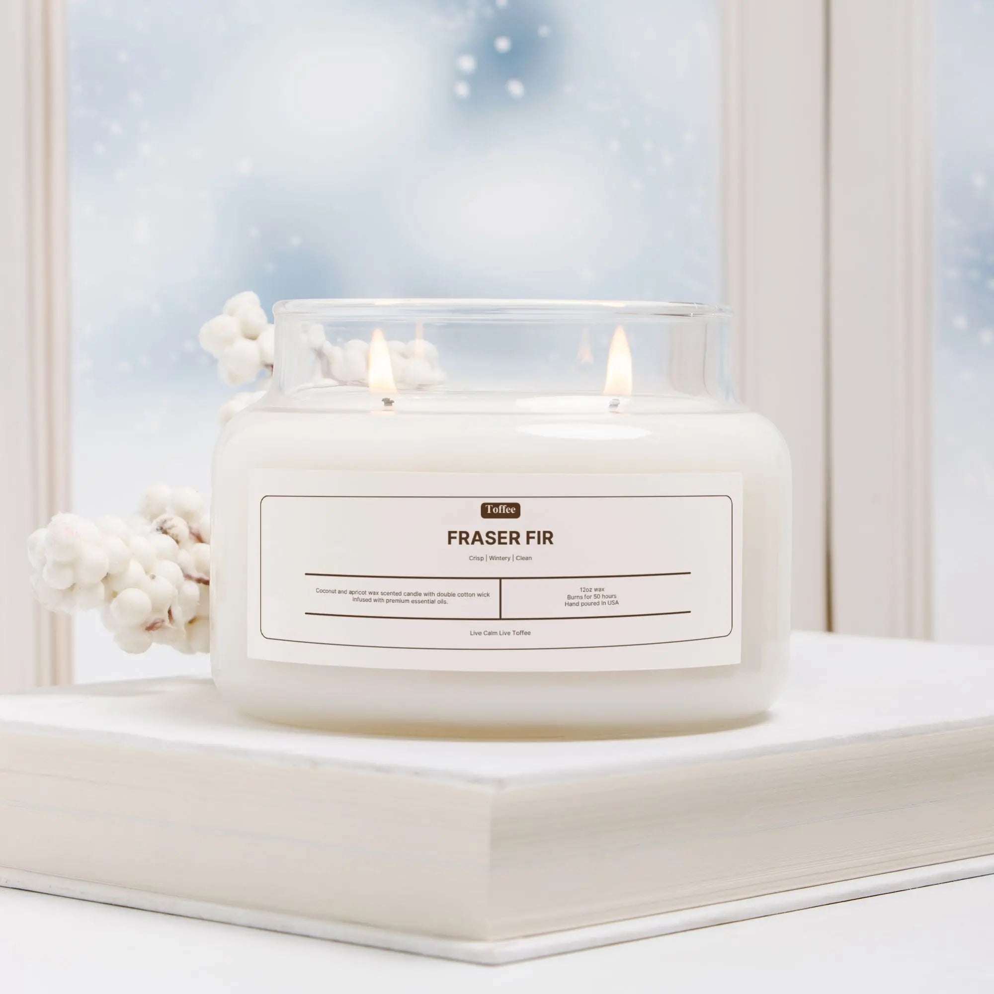 Fraser Fir Candle Apothecary Jar (Double Wick) Toffee