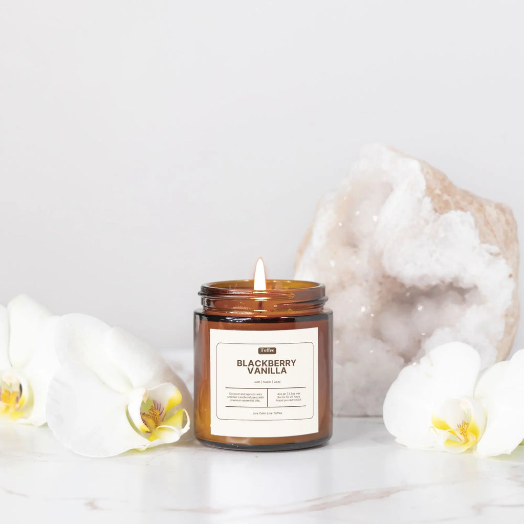 Blackberry Vanilla Amber Jar Candle 4oz Toffee