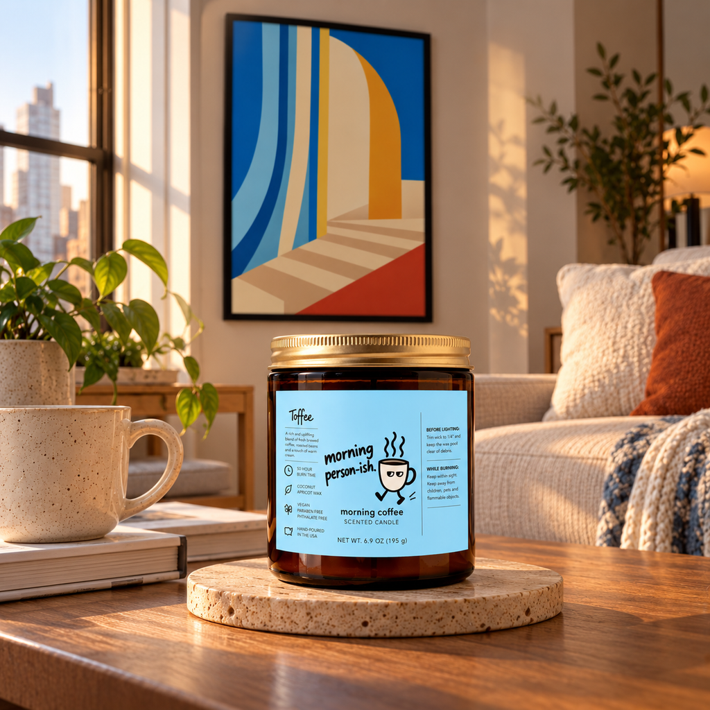 Morning Person-ish Scented Candle | 9 oz Amber Glass Jar