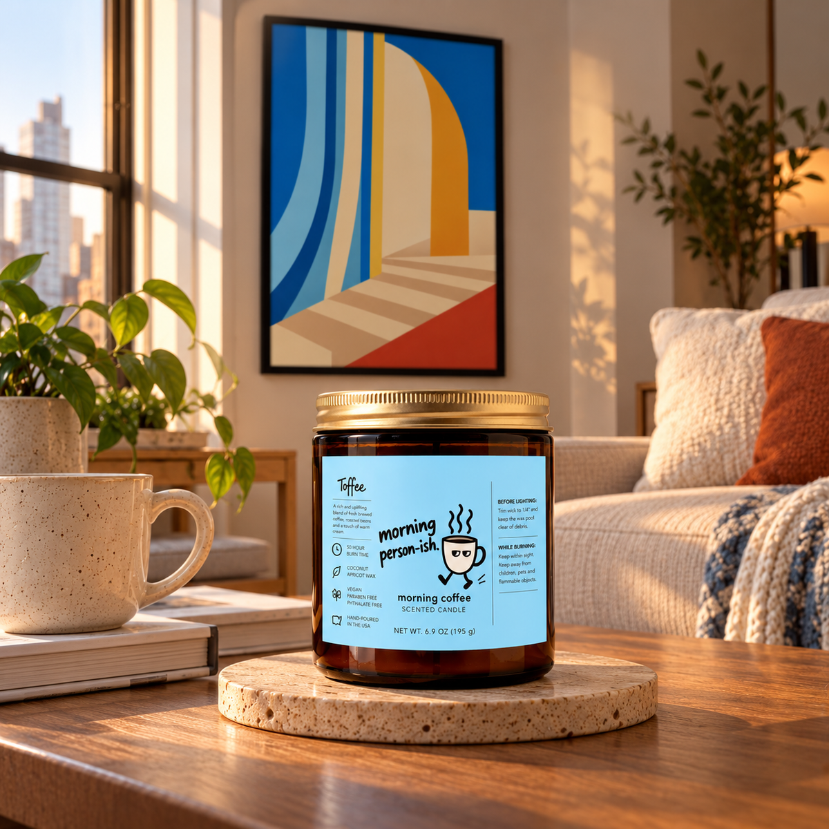 Morning Person-ish Scented Candle | 9 oz Amber Glass Jar