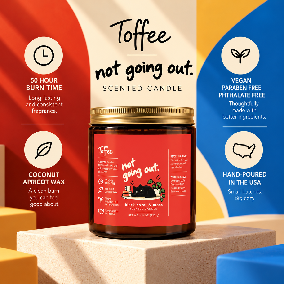 Not Going Out. Scented Candle | 9 oz Amber Glass Jar