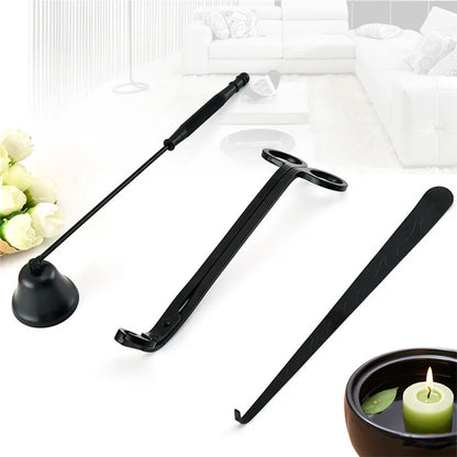 3PCS Candle Wick Trimmer Scissors Extinguisher Hooks Candle Accessories Set Home Care Candle Tool Stainless Steel Portable