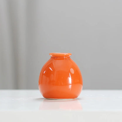 Simple ceramic mini vase incense bottle, hotel home decoration perfume diffuser, living room office dry flower hydroponics