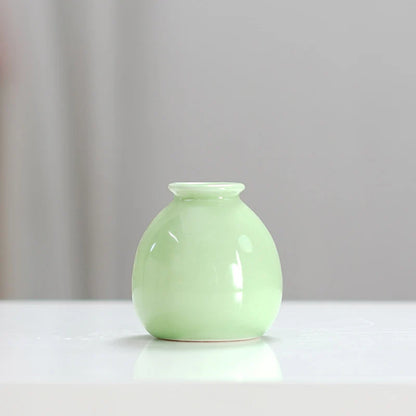 Simple ceramic mini vase incense bottle, hotel home decoration perfume diffuser, living room office dry flower hydroponics