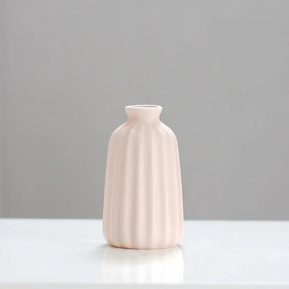 Simple ceramic mini vase incense bottle, hotel home decoration perfume diffuser, living room office dry flower hydroponics
