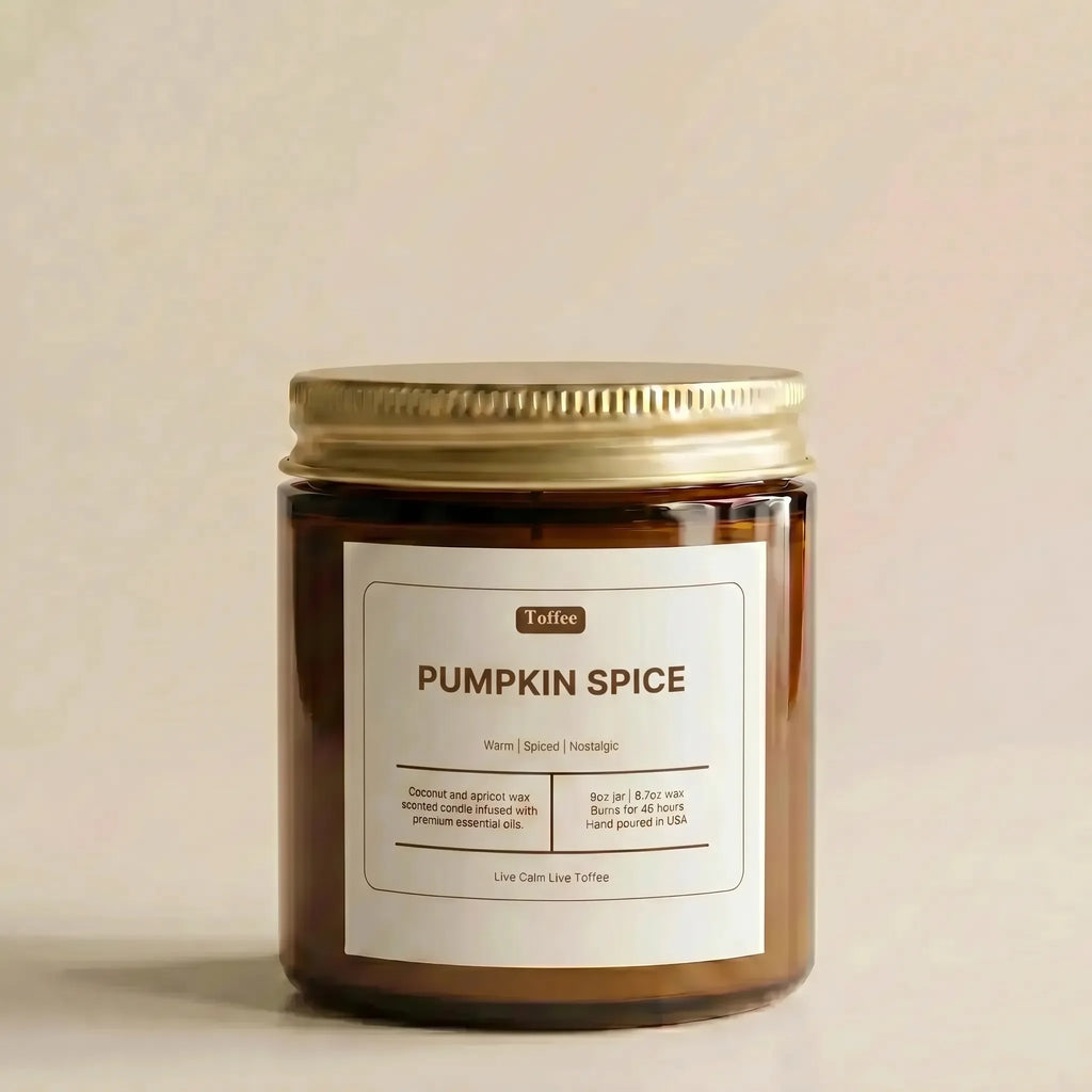 Pumpkin Spice Candle Amber Jar 9oz