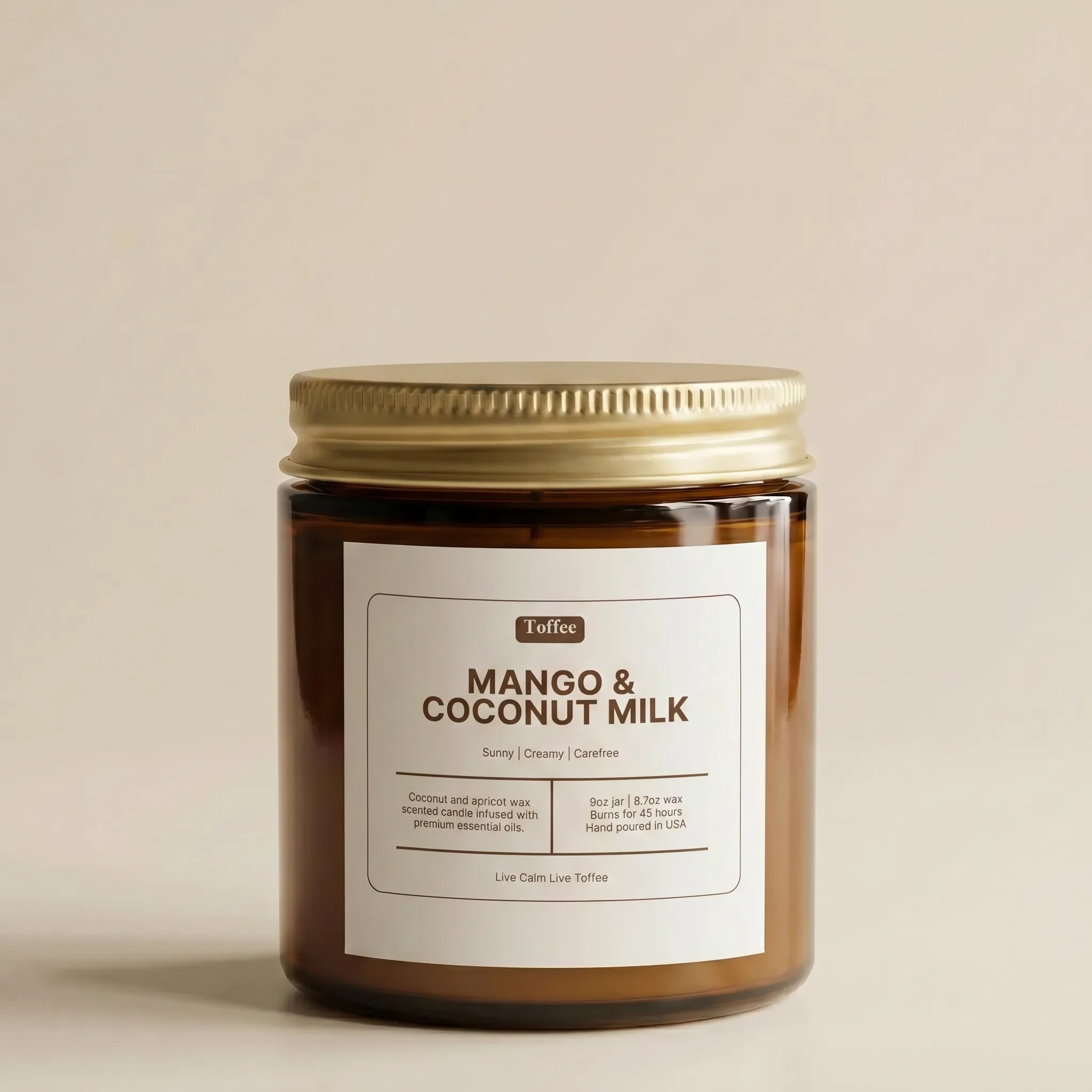 Mango & Coconut Milk Candle Amber Jar 9oz