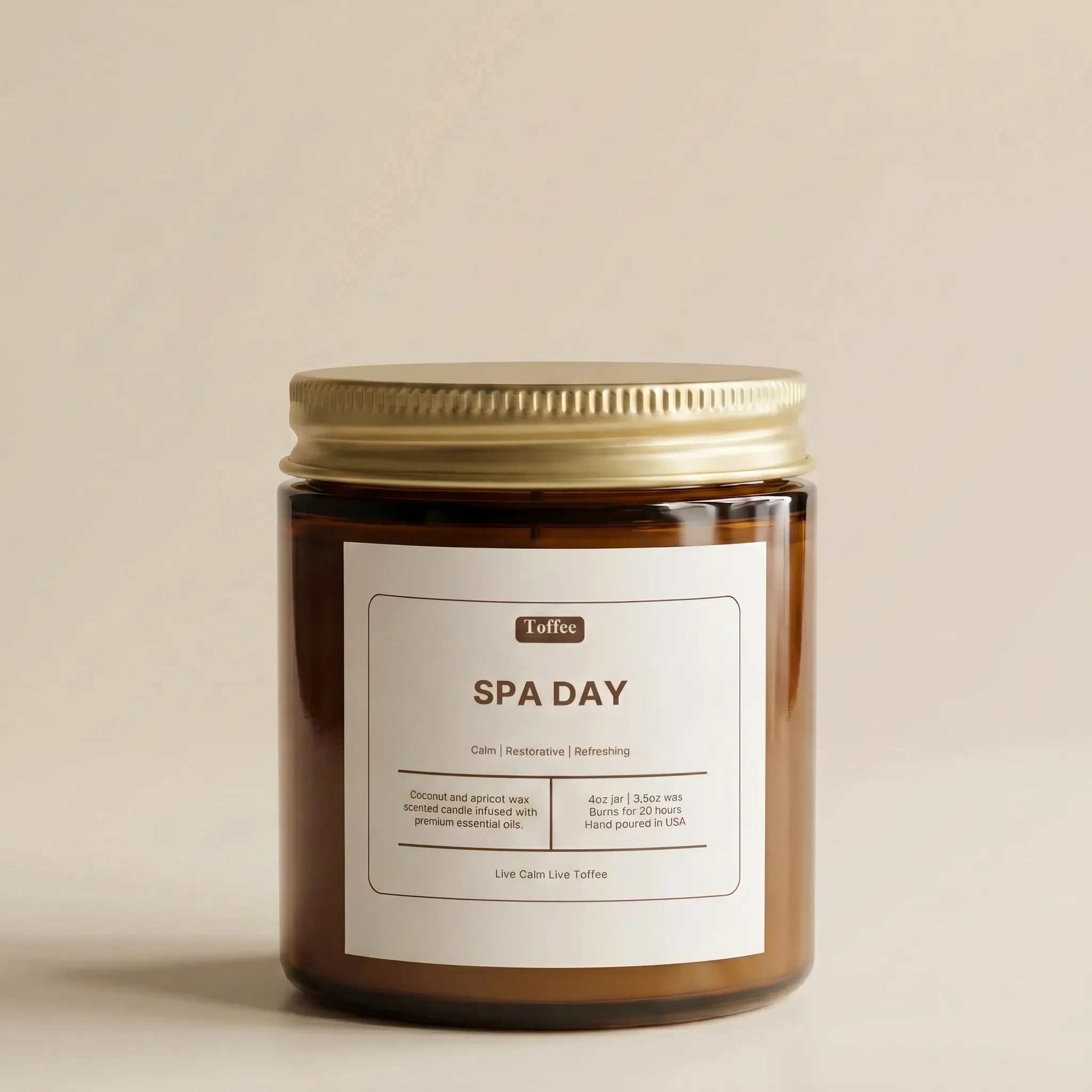 Spa Day Candle Amber Jar 4oz