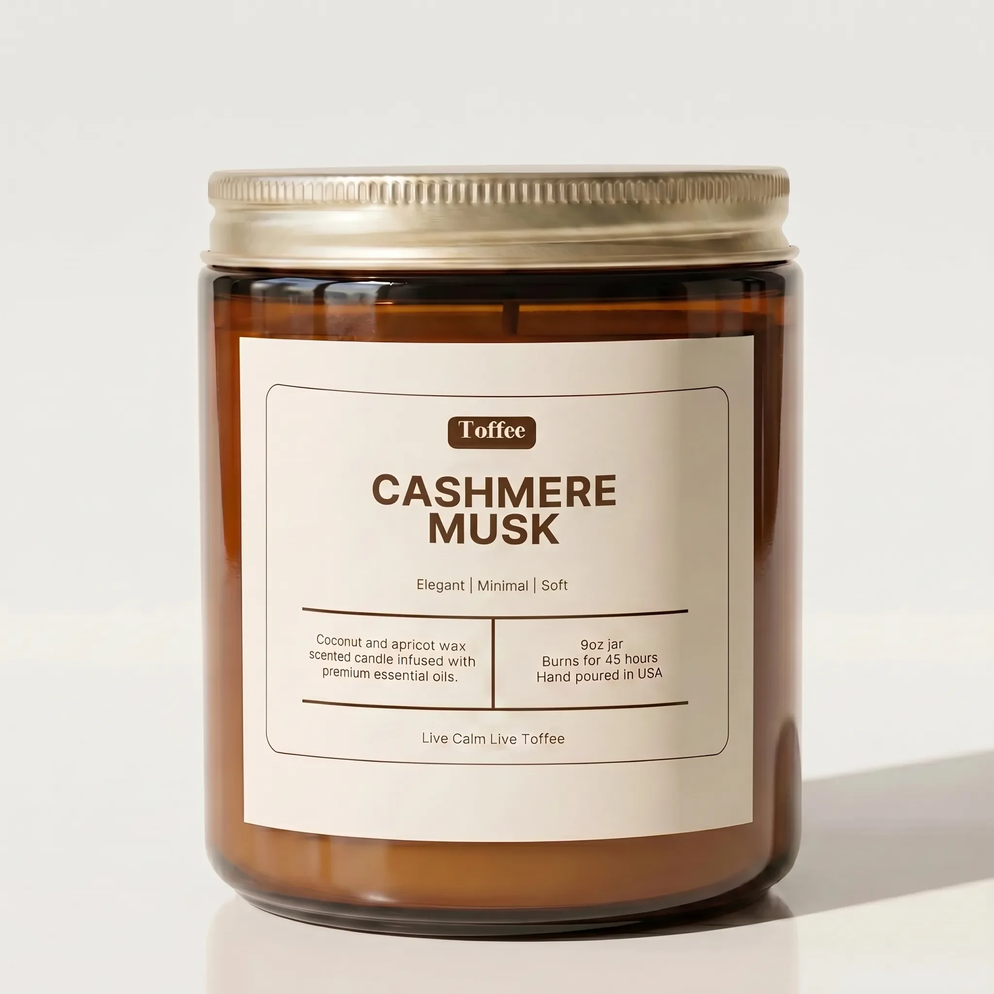 Cashmere Musk Candle Amber Jar 9oz