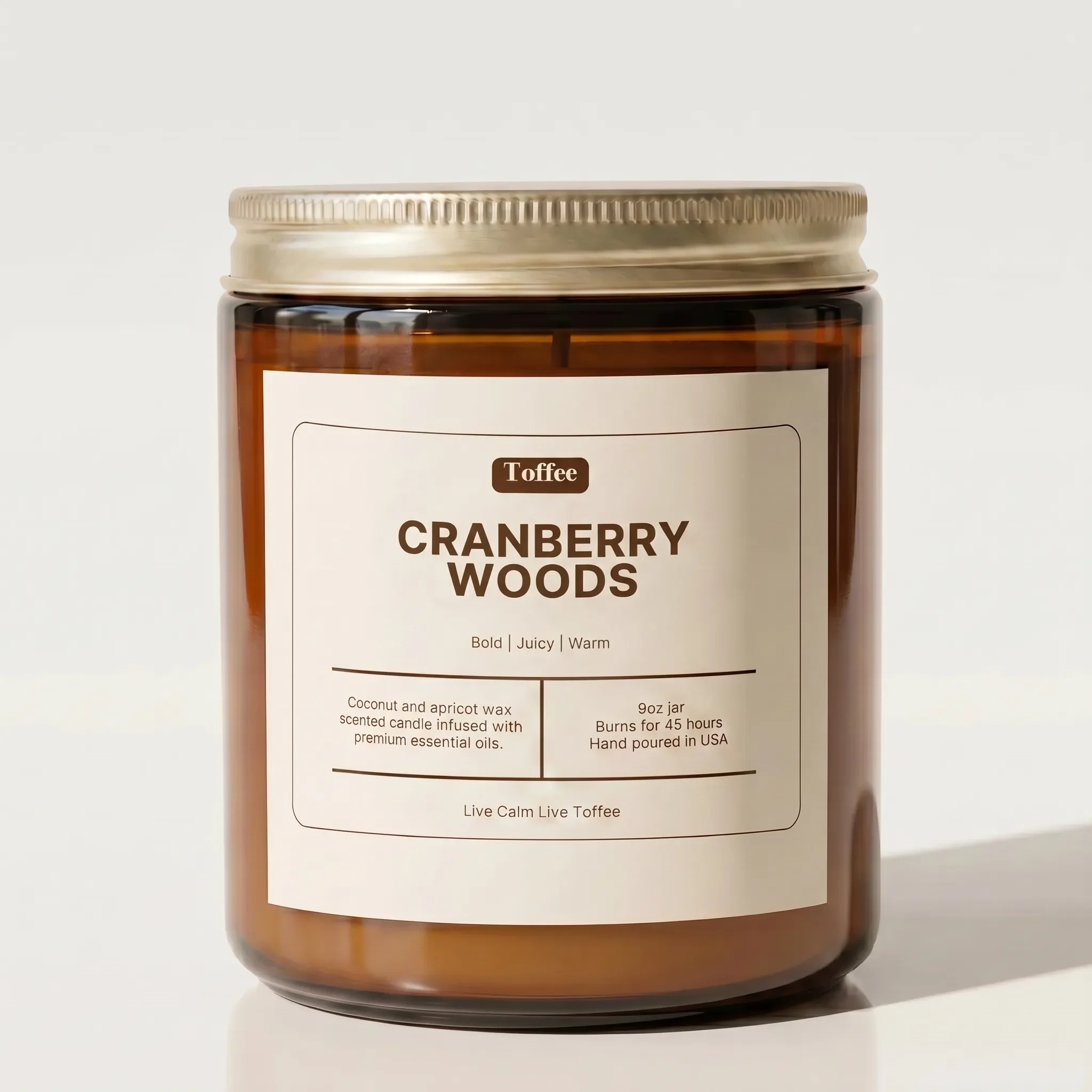 Cranberry Woods Candle Amber Jar 9oz