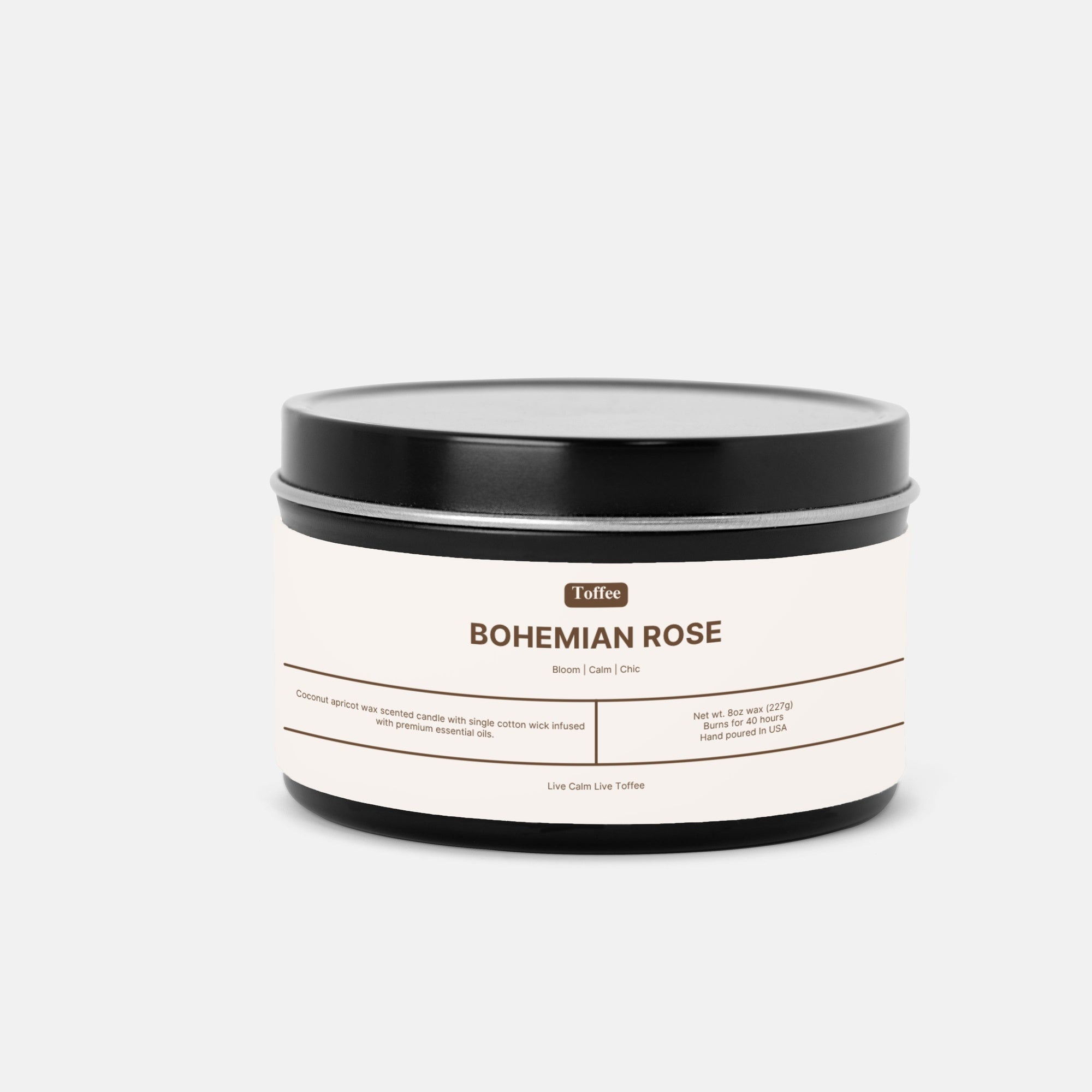 Bohemian Rose 8oz Tin Candle