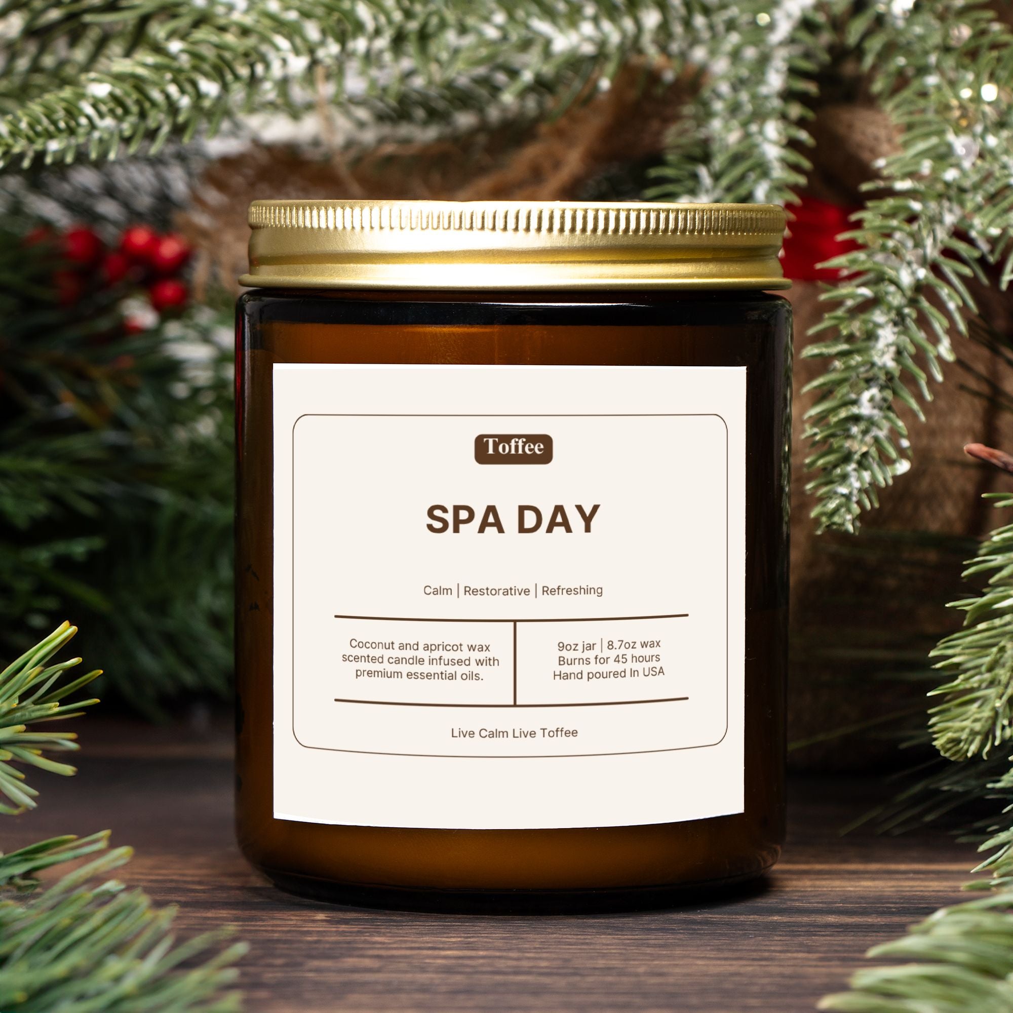 Spa Day Candle Amber Jar 9oz