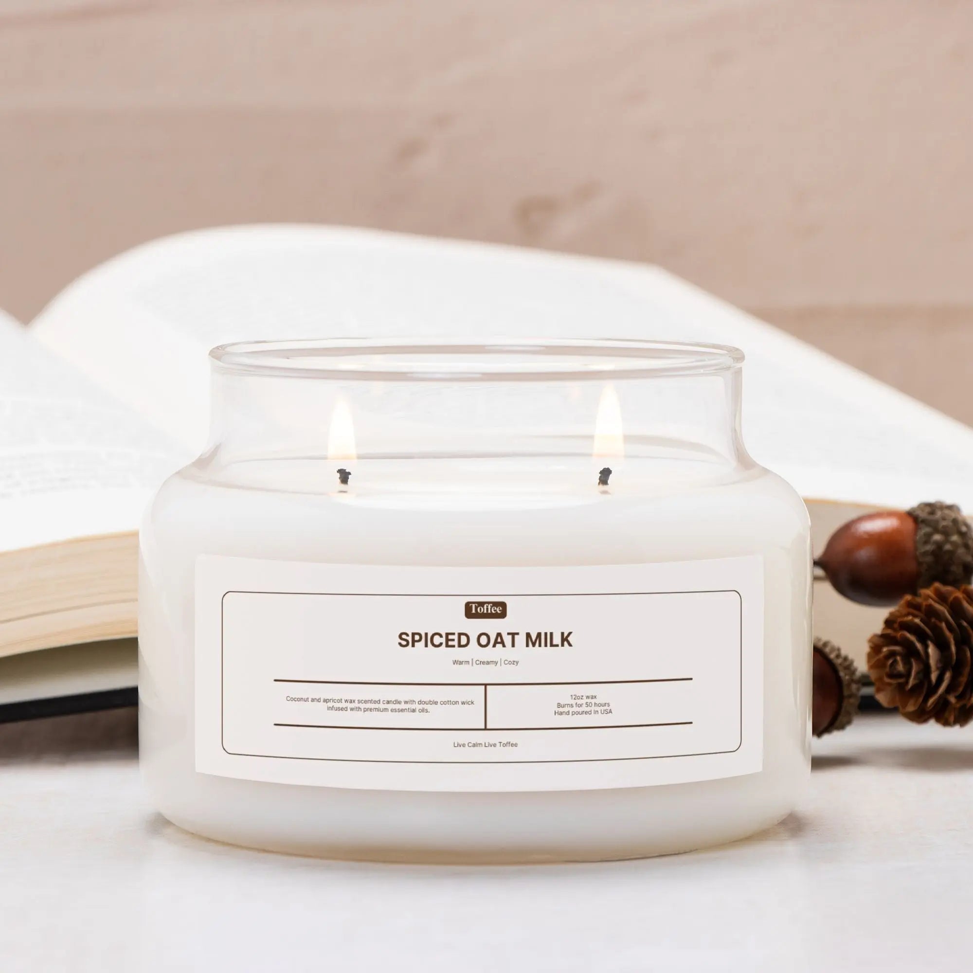 Spiced Oat Milk Candle Apothecary Jar (Double Wick) Toffee