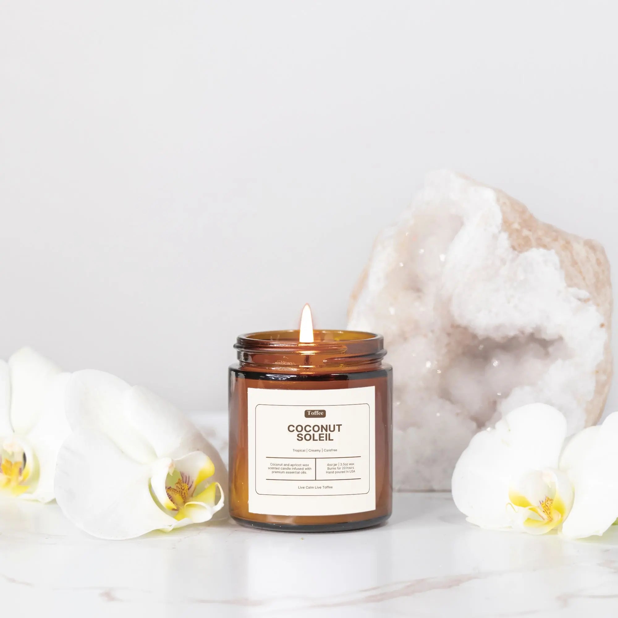 Coconut Soleil Amber Jar Candle 4oz Toffee