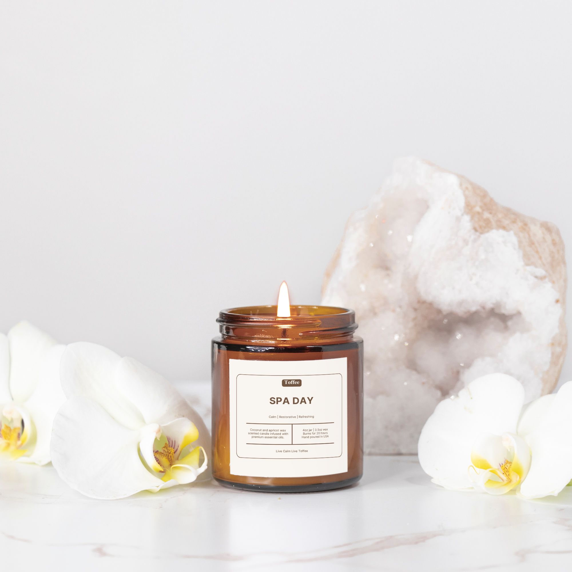 Spa Day Candle Amber Jar 4oz