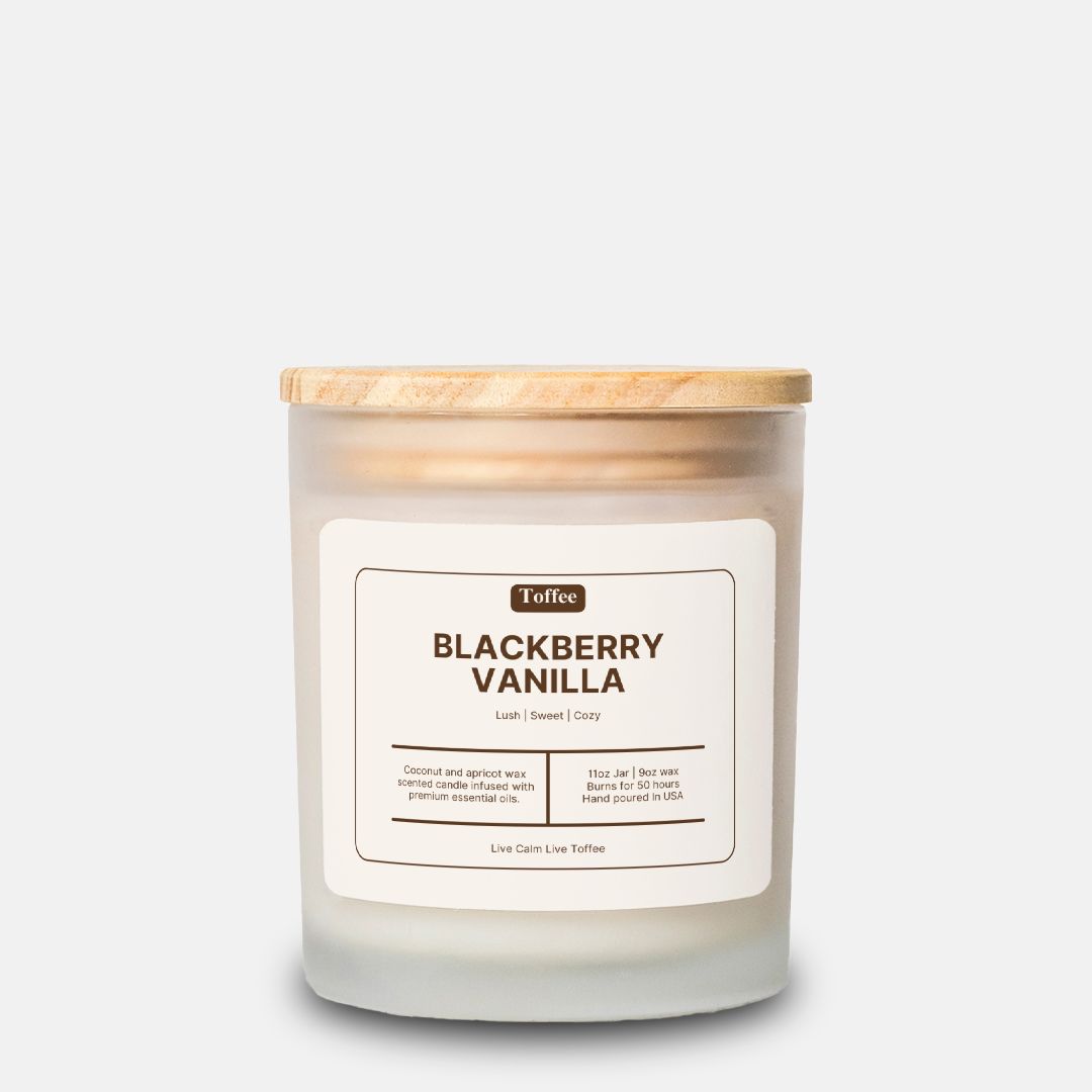 Blackberry Vanilla Candle Frosted Glass (Hand Poured)