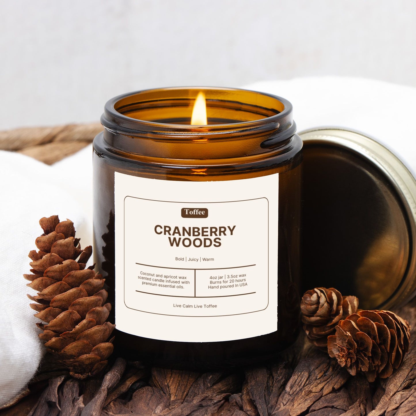 Cranberry Woods Amber Jar Candle 4oz