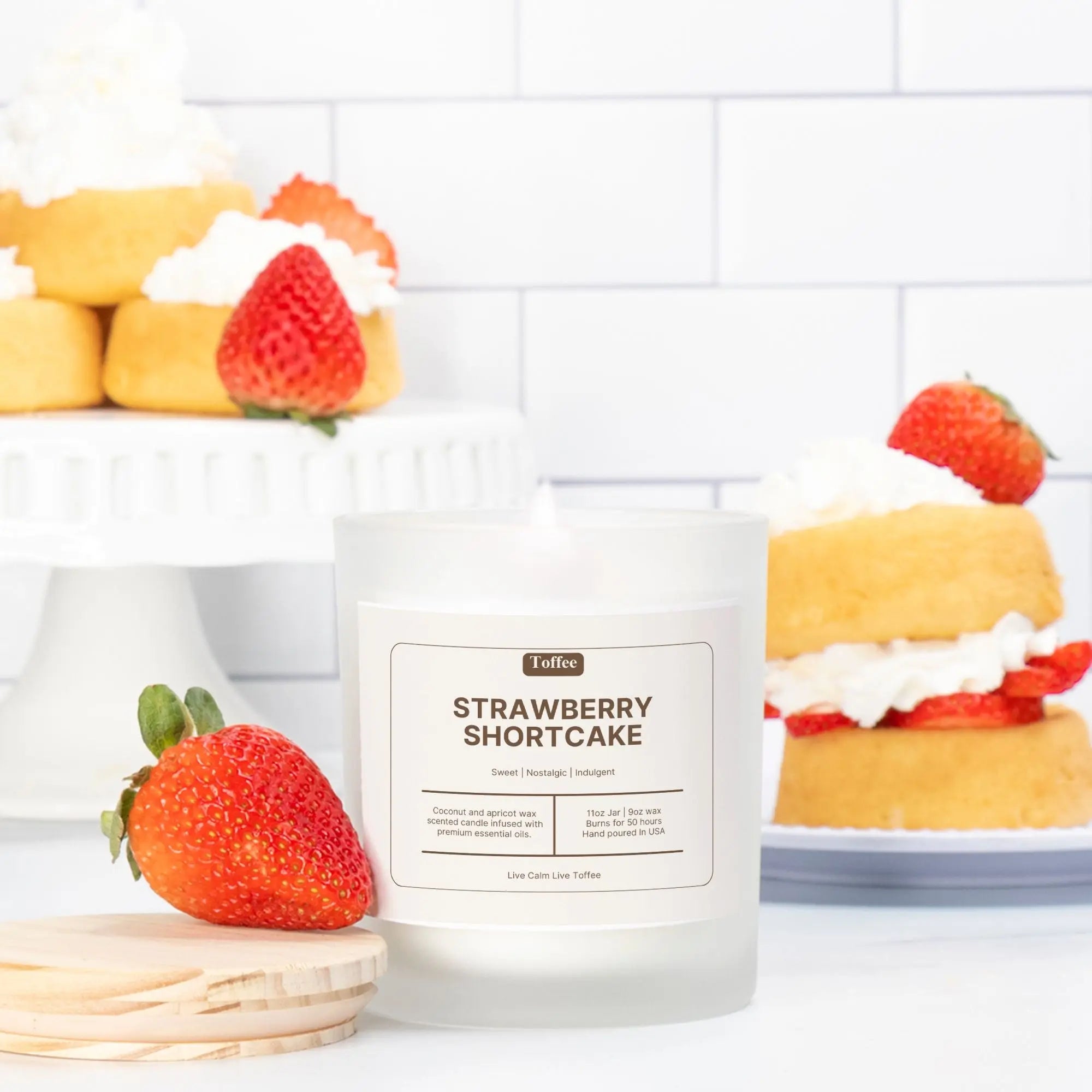 Strawberry Shortcake Pink Wick Candle Toffee